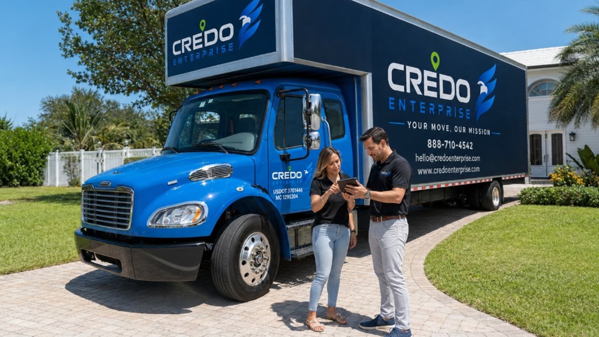 Credo Enterprise interstate movers loading a truck for a move from Iowa to Kansas